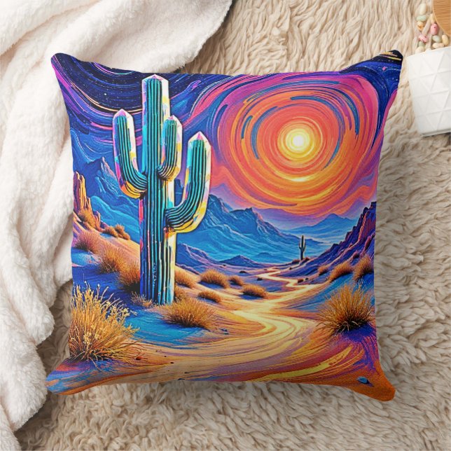 Desert Sunset Glow Kudde (Filt)