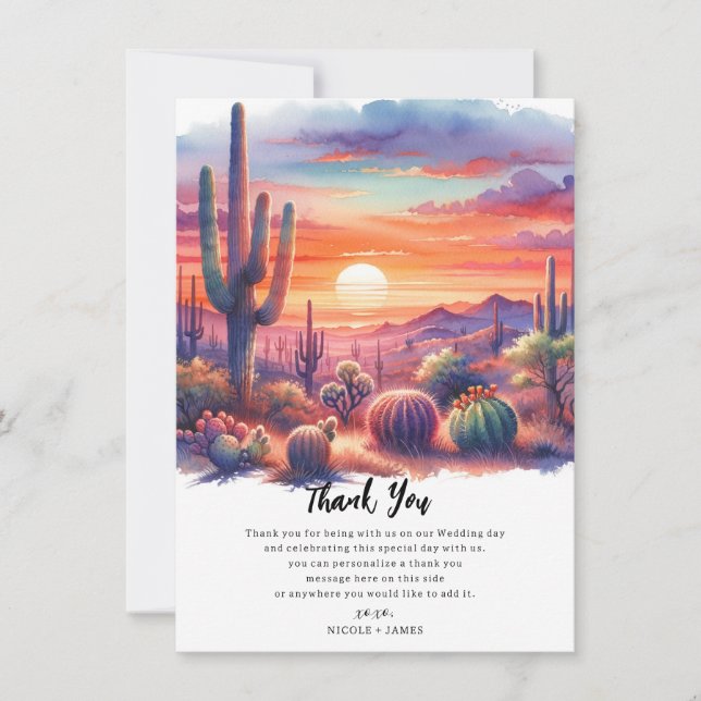 Desert Sunset Glow Watercolor Southwest Tack Inbjudningar (Framsida)