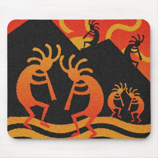 Desert Sunset Kokopelli i sydvästra designern Musmatta (Framsidan)