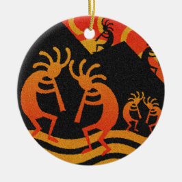 Desert Sunset Kokopelli Southwest Julgransprydnad Keramik