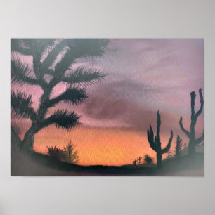 Desert Sunset Print Poster