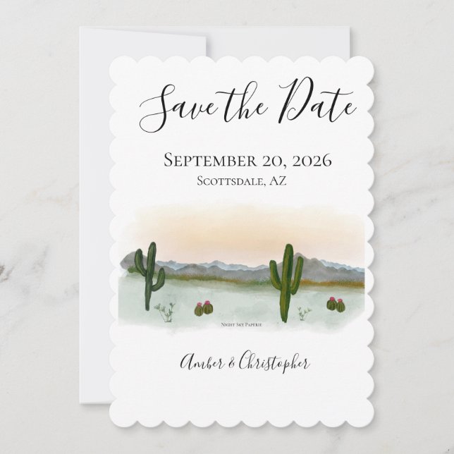 Desert Sunset Save Date (Framsida)
