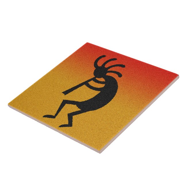 Desert Sunset Southwest Kokopelli Ceramic Tile Kakelplatta (Sidan)