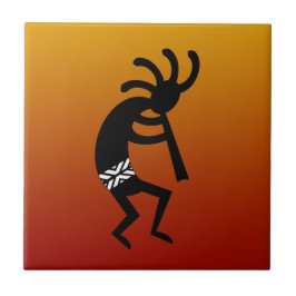 Desert Sunset Southwest Kokopelli Ceramic Tile Kakelplatta