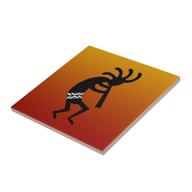 Desert Sunset Southwest Kokopelli Ceramic Tile Kakelplatta (Sidan)