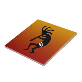 Desert Sunset Southwest Kokopelli Ceramic Tile Kakelplatta