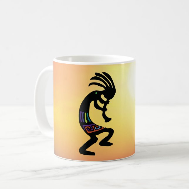 Desert Sunset Southwest Kokopelli Kaffemugg (Framsida vänster)