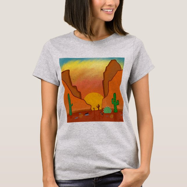 Desert Sunset T Shirt (Framsida)