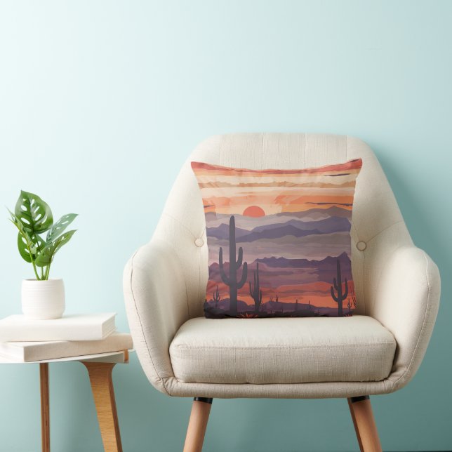 Desert Sunset Throw Pillow Kudde (Stol)