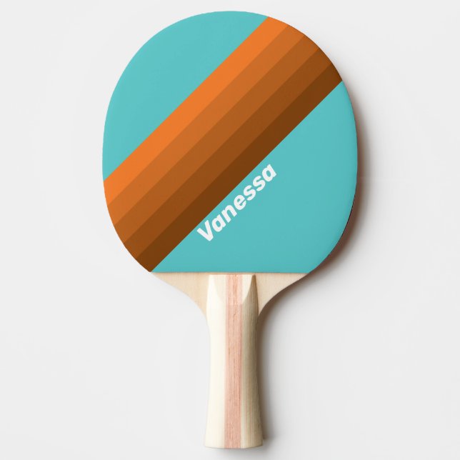 Desert Teal Stripes with Name Pingisracket (Framsidan)