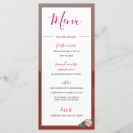 Desert Teepee Boho Rustic Blommigt Rosa Monogram Meny