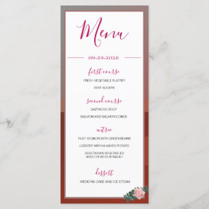 Desert Teepee Boho Rustic Blommigt Rosa Monogram Meny