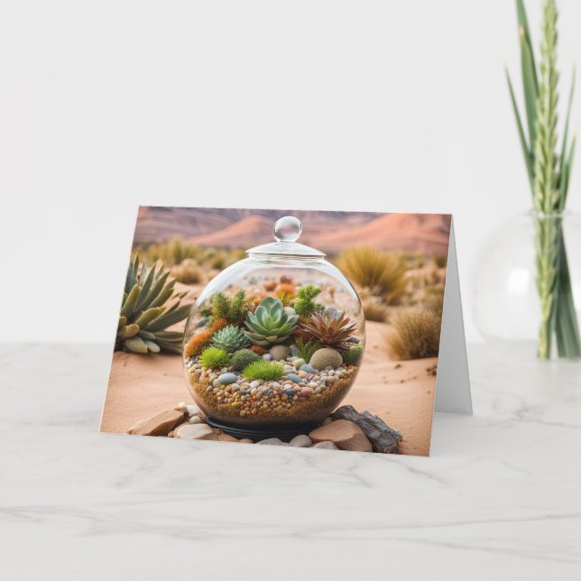 Desert Terrarium och Cactus Kort (Framsida)