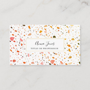 Desert Terrazzo Mönster Professionell Feminine Visitkort