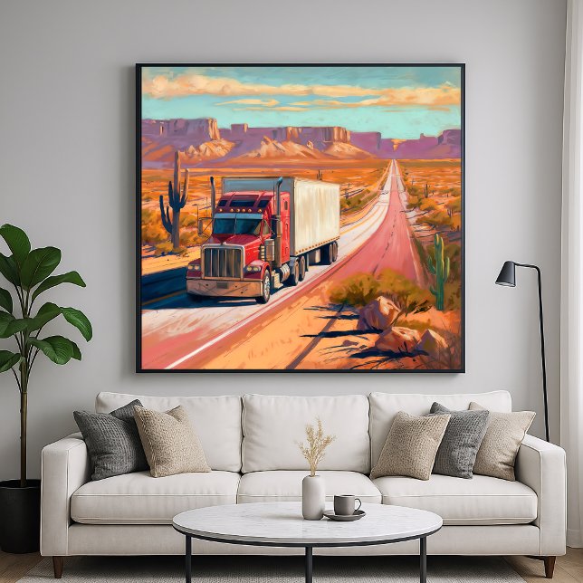 Desert Trucking - Painterly Fordon Art Poster (Skapare uppladdad)