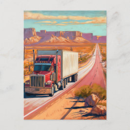 Desert Trucking - Painterly Vehicle Art Vykort