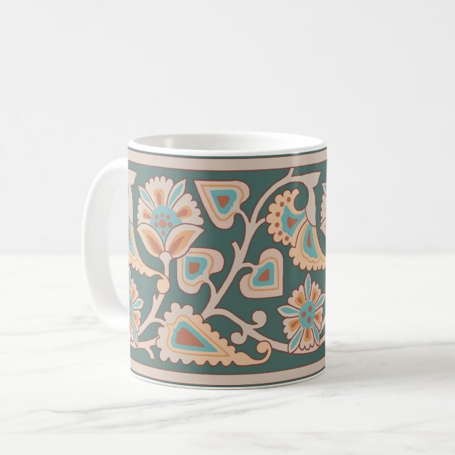 Desert Twilight Art nouveau Blommigt Coffee Mugg (Framsida vänster)