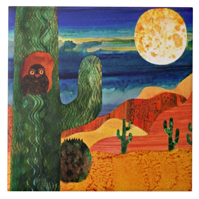 Desert Uggla  Kakelplatta (Framsidan)