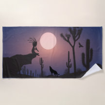 Desert Varg Arizona Kokopelli Beach Towel