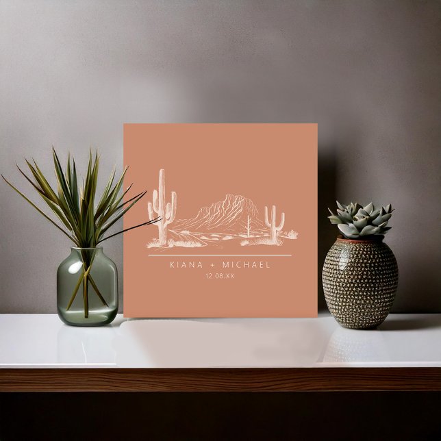 Desert Vibes Bröllop Landcape Terra Cotta ID1019 Kakelplatta (Skapare uppladdad)