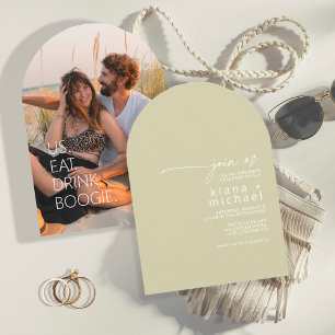 Desert Vibes Bröllop Photo Template Arch ID1019 Inbjudningar