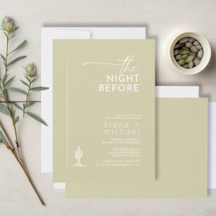 Desert Vibes Rehearsal Dinner Sage ID1019 Inbjudningar