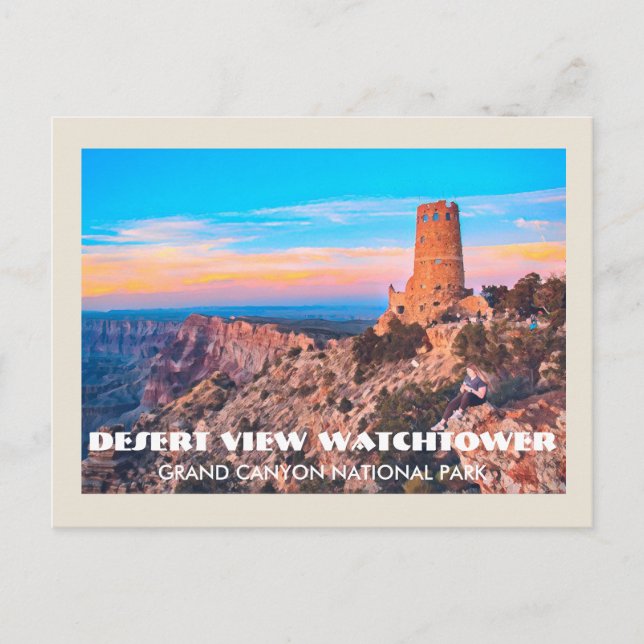 Desert View Watchtower Grand Canyon National Park Vykort (Framsida)