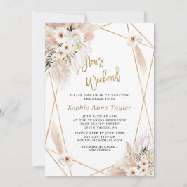 Desert Vit ros Guld Hens Bachelorette Helg Inbjudningar