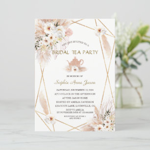 Desert Vit ros Pampas Grass Möhippa Inbjudningar