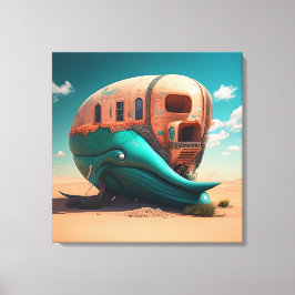 Desert whale house canvastryck