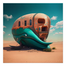 Desert whale house perfect poster