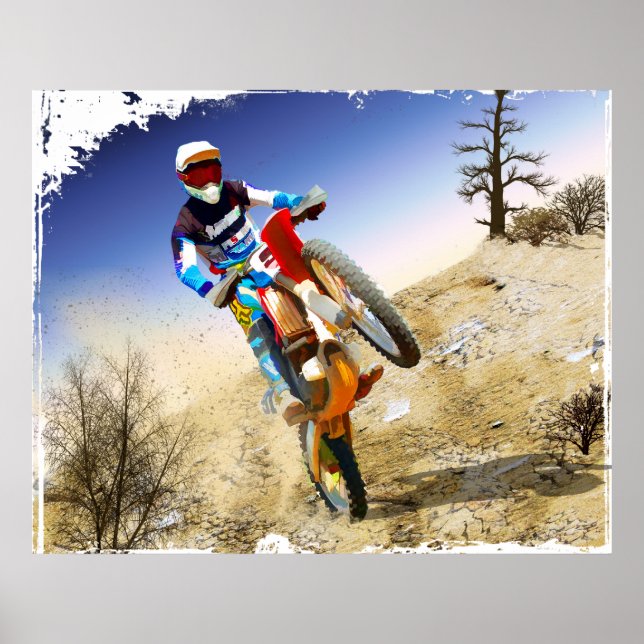 Desert Wheelie Motocross Poster (Framsidan)