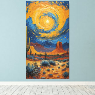 Desert Whirlwind: A Starry Night Over Monument Canvastryck
