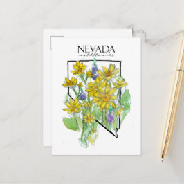 Desert Wildblommor Nevada Lupines Balsamroot Vykort