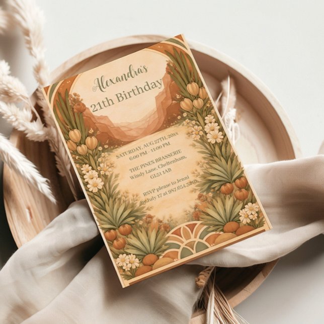 Desert Wildflower Garden Birthday Inbjudningar (Skapare uppladdad)