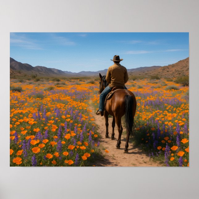 Desert Wildflowers Greeting Card - Spring Western  Poster (Framsidan)