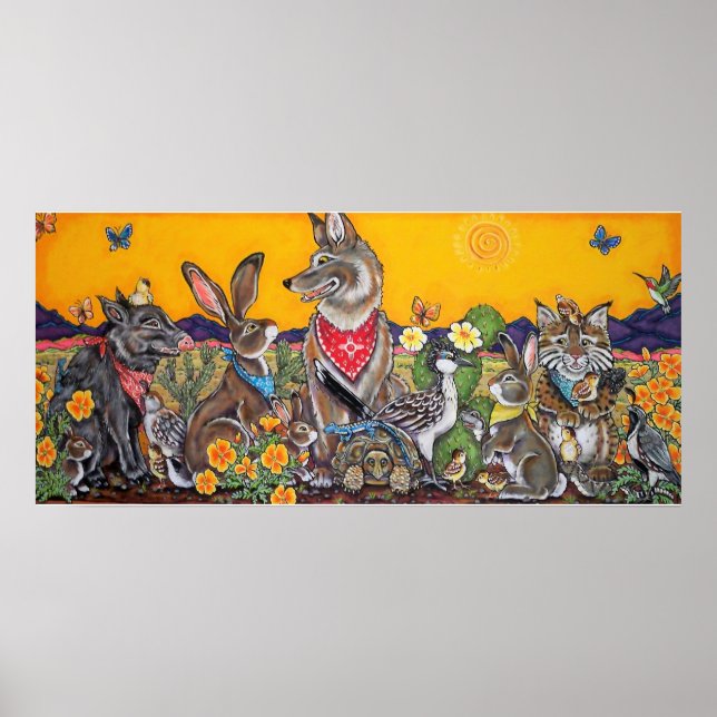 Desert Wildlife Humous Southwest Poster (Framsidan)