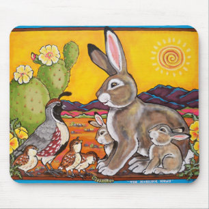 Desert Wildlife Rabbit Quail Gult Sunrise Cactus Musmatta