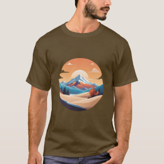 Desert Window to Snowy Peaks Art. T Shirt