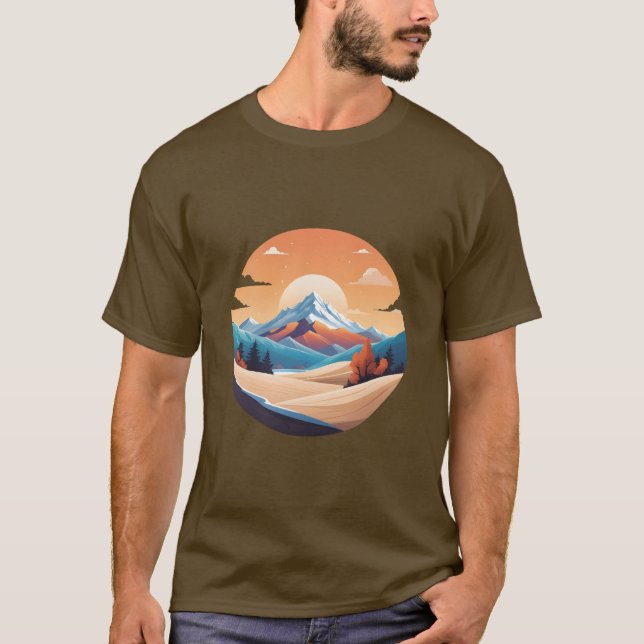 Desert Window to Snowy Peaks Art. T Shirt (Framsida)