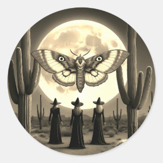 Desert Witches and Lunar Moth - Mystical Sticker Runt Klistermärke