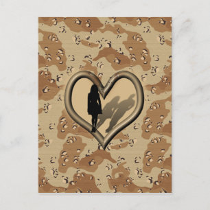 DesertCamo Woman saknade manPostcard Vykort
