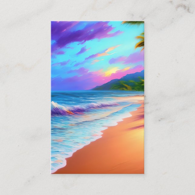 Deserterad Beach Sand Vinkar Sunny Visitkort (Framsida)