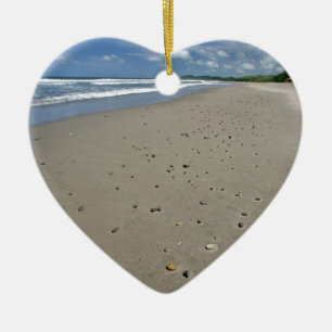 Deserterad sandstrand julgransprydnad keramik