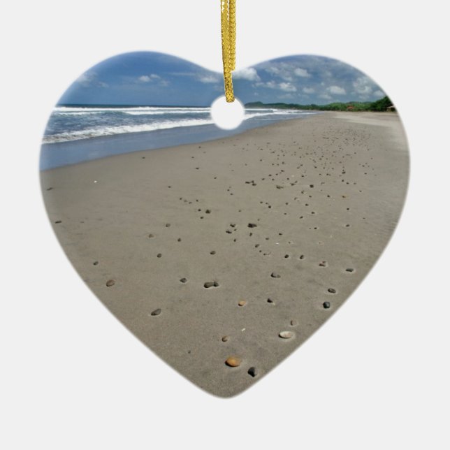 Deserterad sandstrand julgransprydnad keramik (Framsidan)