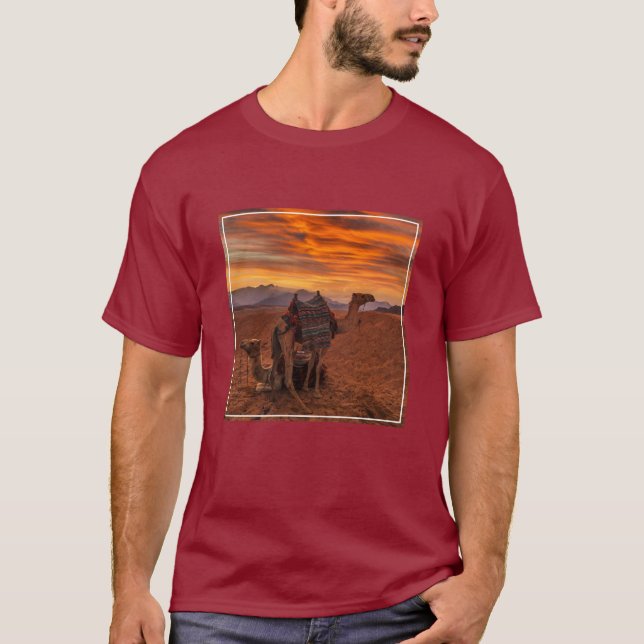 Deserts | Bactrian Camel Egypten Sand Dune T Shirt (Framsida)