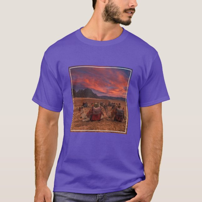 Deserts | Camels Sinai Mountain Egypten T Shirt (Framsida)