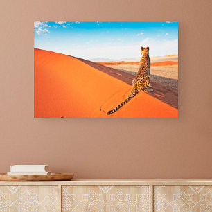 Deserts Cheetah Savannah Desert Canvastryck