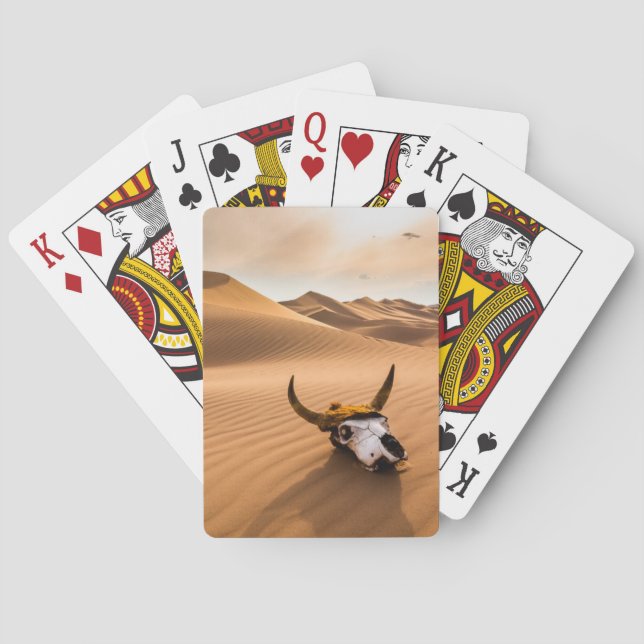 Deserts | Cow Skull Rippled Sand Dunes Casinokort (Baksidan)