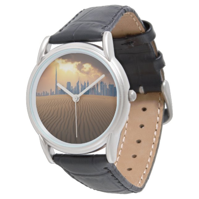 Deserts | Dubais Skyline View från Sand Dune Armbandsur (Vinklad)